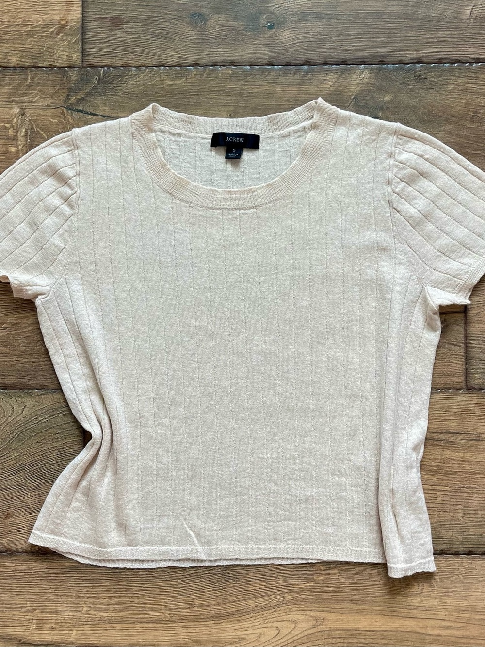J. Crew Cream Short Sleeve Ribbed Tee